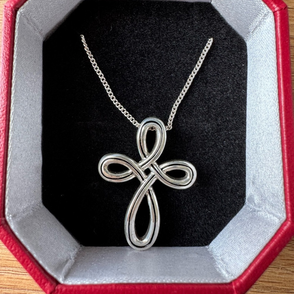 Brighton Silver Infinity Cross Necklace